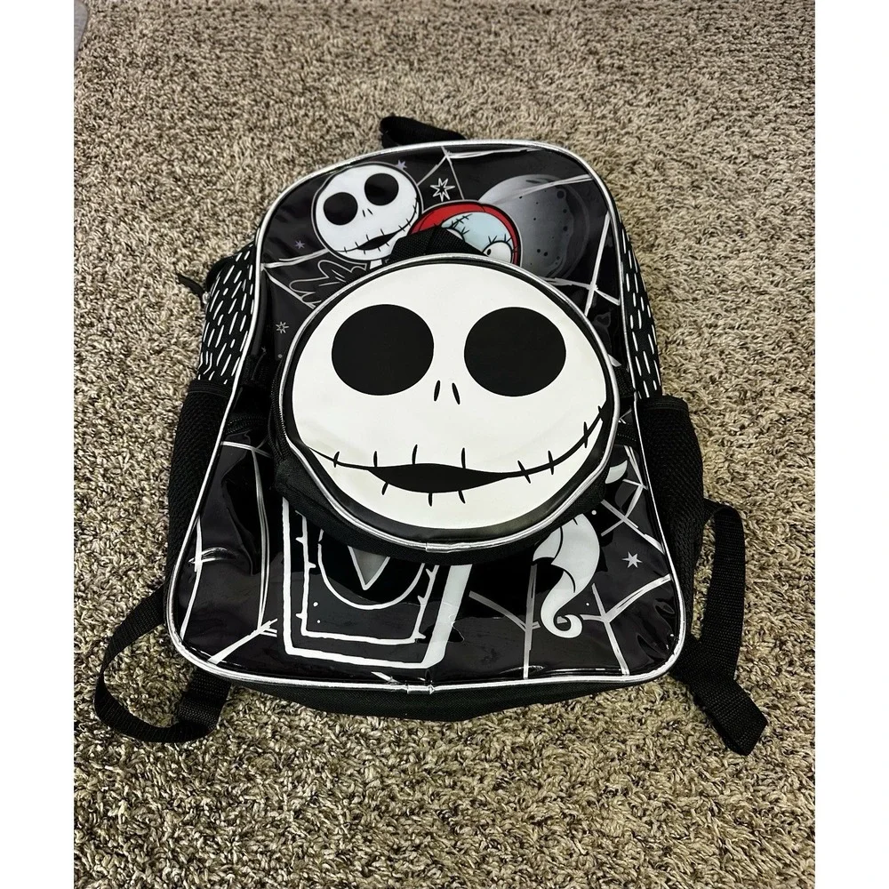 The Nightmare Before Christmas JACK/SALLY Youth Backpack And Tote Black White